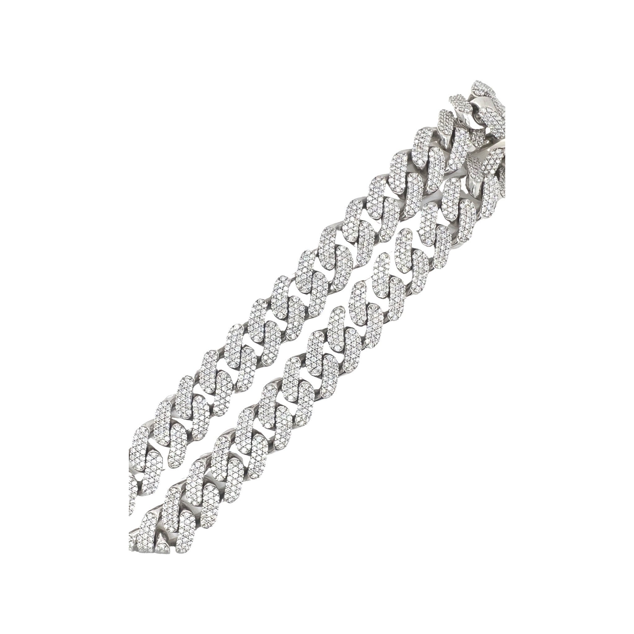 10K White Gold 16MM Miami Cuban Honeycomb VS Diamond Chain 35.31 CT - 20"