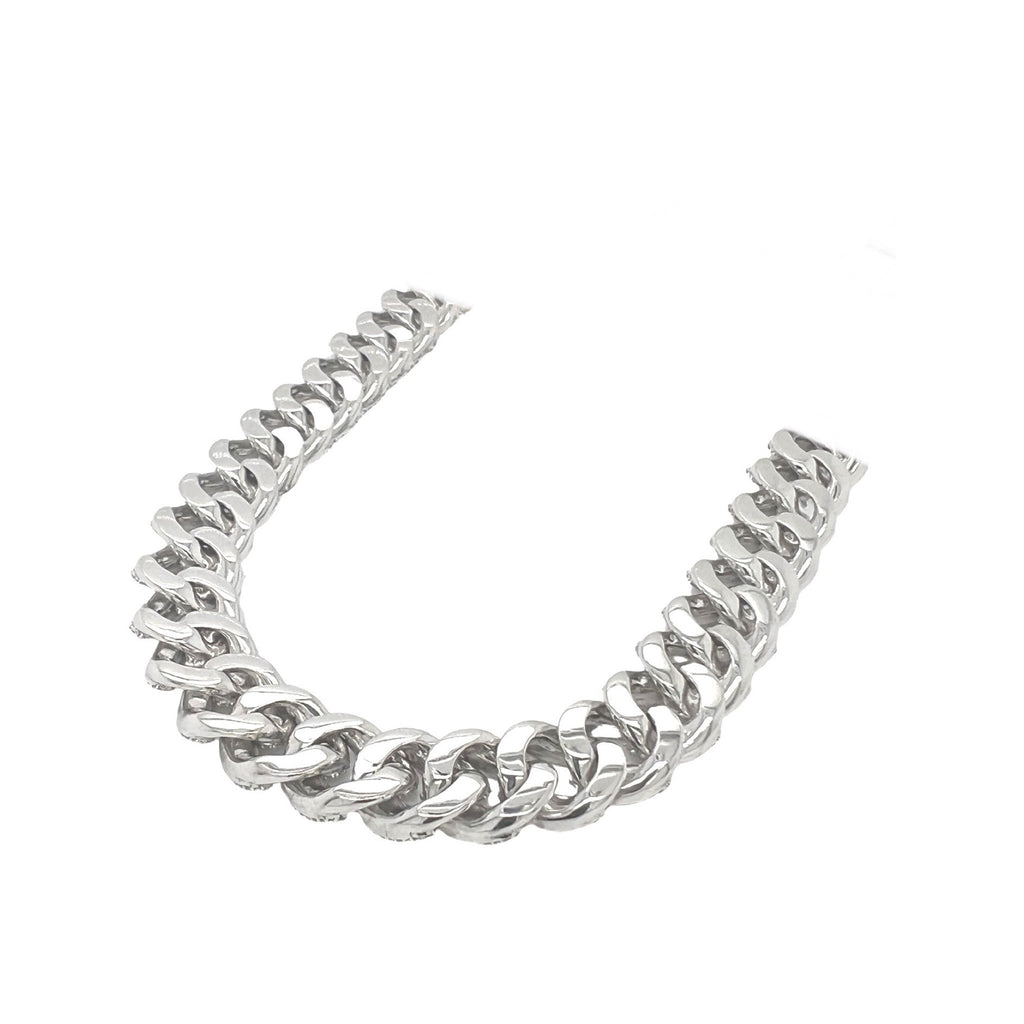 10K White Gold 12MM Miami Cuban Baguette Diamond Chain 19.98 CT - 21"