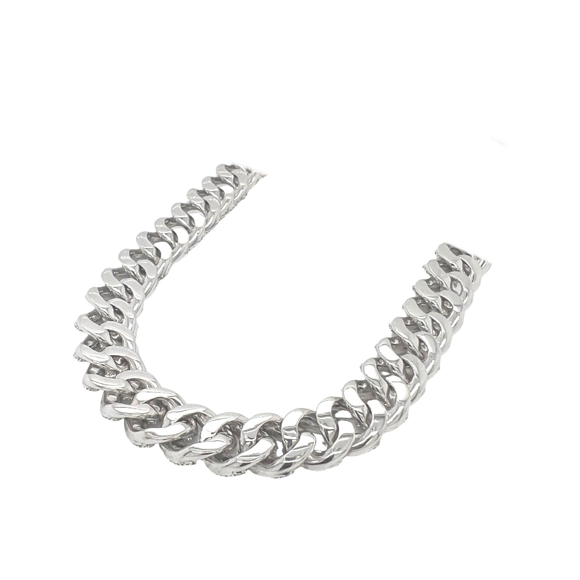 10K White Gold 12MM Miami Cuban Baguette Diamond Chain 19.98 CT - 21"