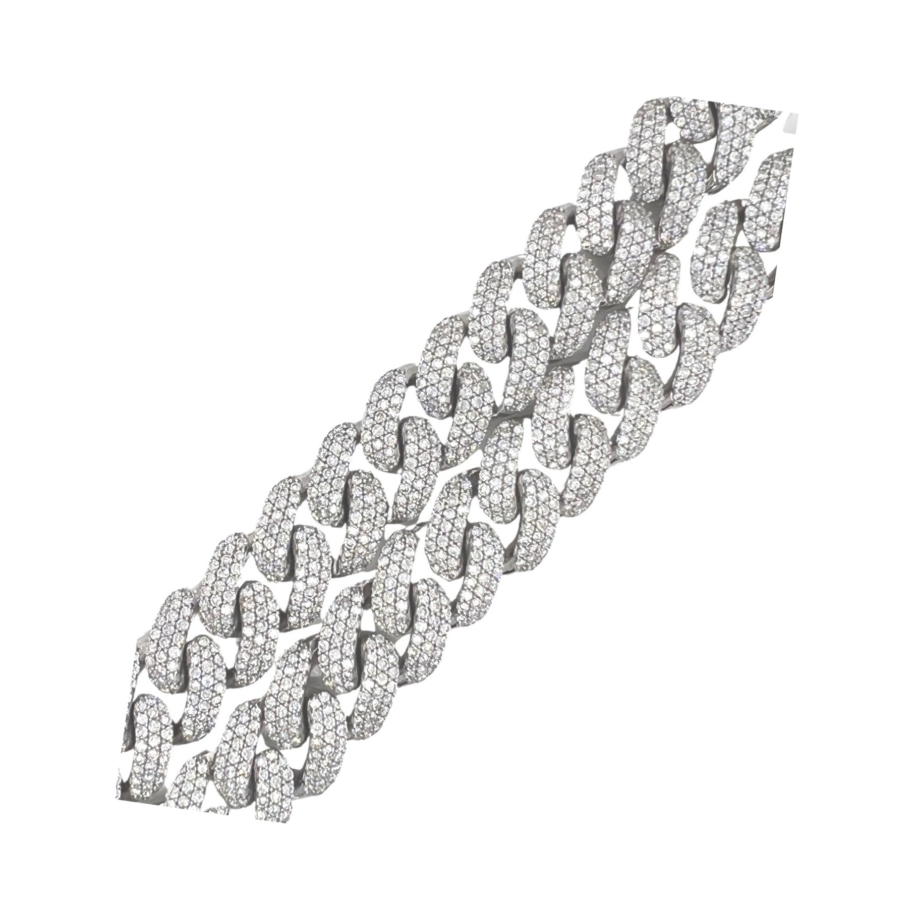 10K White Gold 16MM Miami Cuban Honeycomb VS Diamond Chain 41.37 CT - 22"