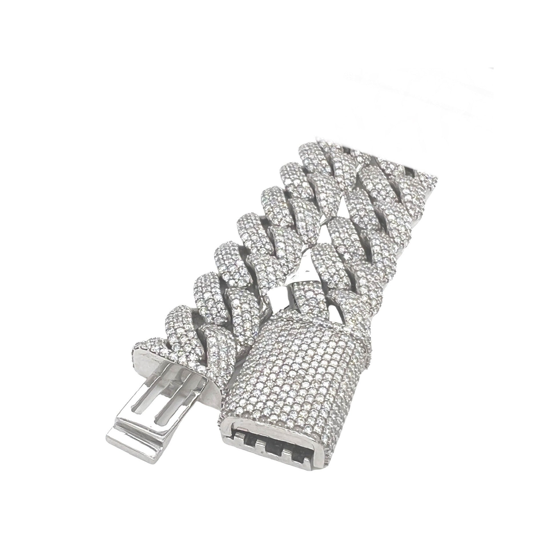 10K White Gold 16MM Miami Cuban Honeycomb VS Diamond Chain 41.37 CT - 22"