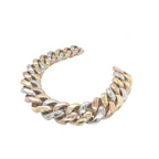 10K Tri-Color Gold 21MM Half Kilo Miami Cuban Baguette VS Diamond Chain 51.1 CT