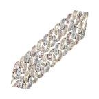 10K Tri-Color Gold 21MM Half Kilo Miami Cuban Baguette VS Diamond Chain 51.1 CT