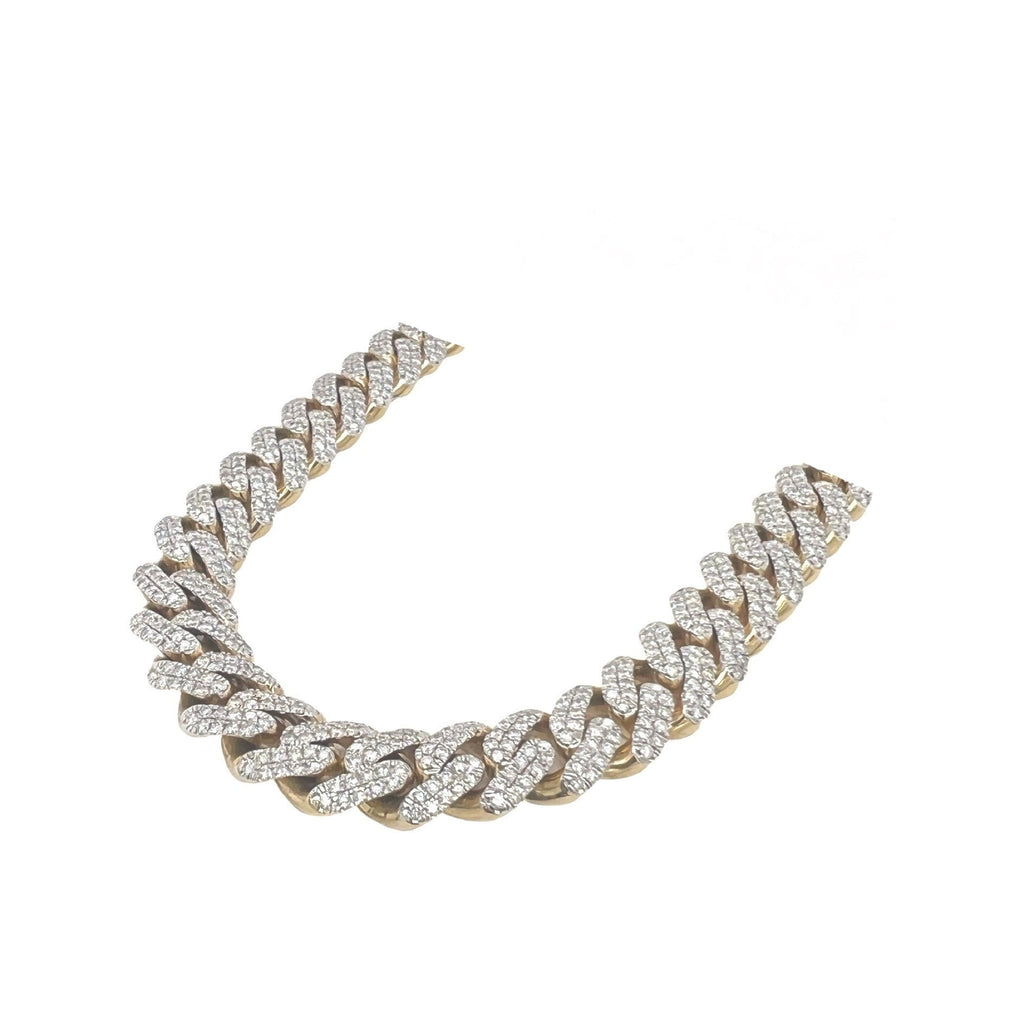 10K Yellow Gold 12MM Miami Cuban Pave Diamond Chain 21.83 CT - 23"