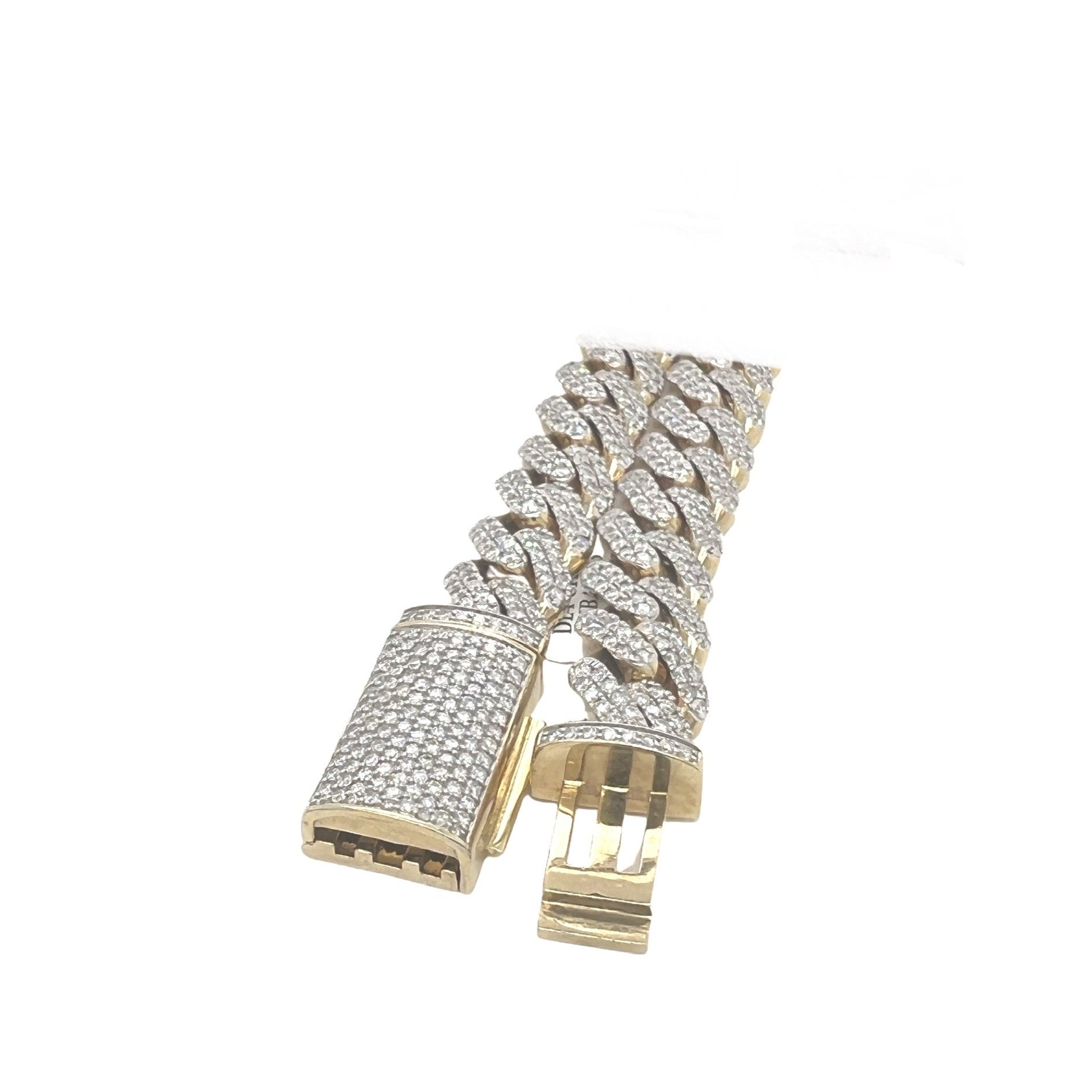 10K Yellow Gold 12MM Miami Cuban Pave Diamond Chain 21.83 CT - 23"