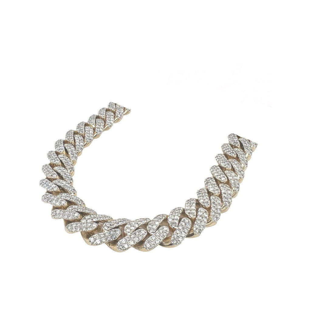 10K Yellow Gold 14MM Miami Cuban Pave Diamond Chain 31.62 CT - 22"