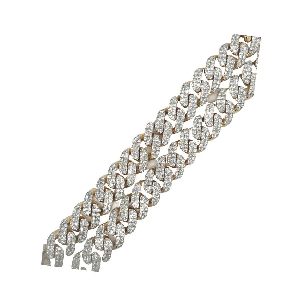 10K Yellow Gold 14MM Miami Cuban Pave Diamond Chain 31.62 CT - 22"