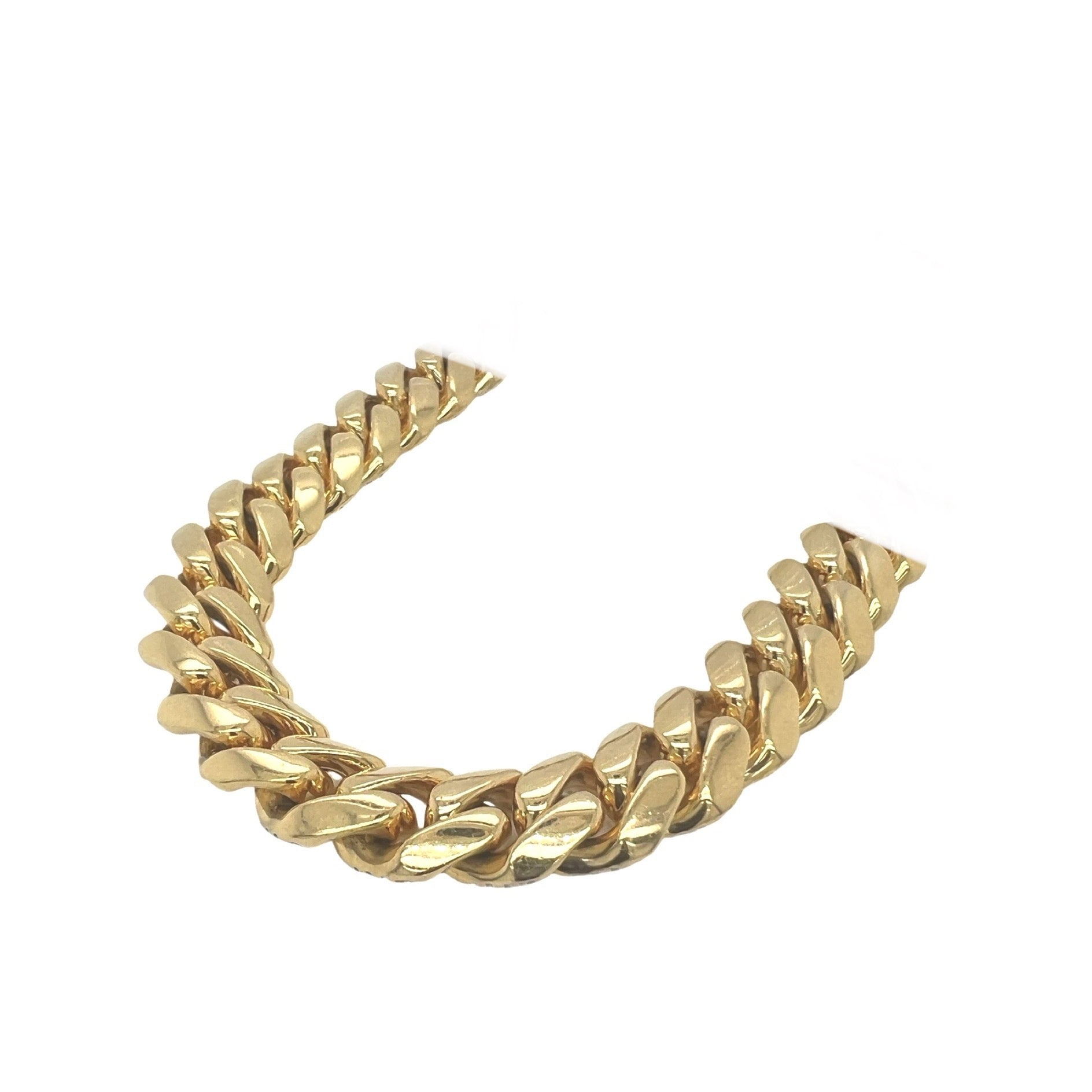 10K Yellow Gold 15MM Miami Cuban Pave Diamond Chain 21.79 CT - 22"