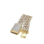 10K Yellow Gold 15MM Miami Cuban Pave Diamond Chain 21.79 CT - 22"