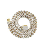 10K Yellow Gold 15MM Miami Cuban Pave Diamond Chain 21.79 CT - 22"