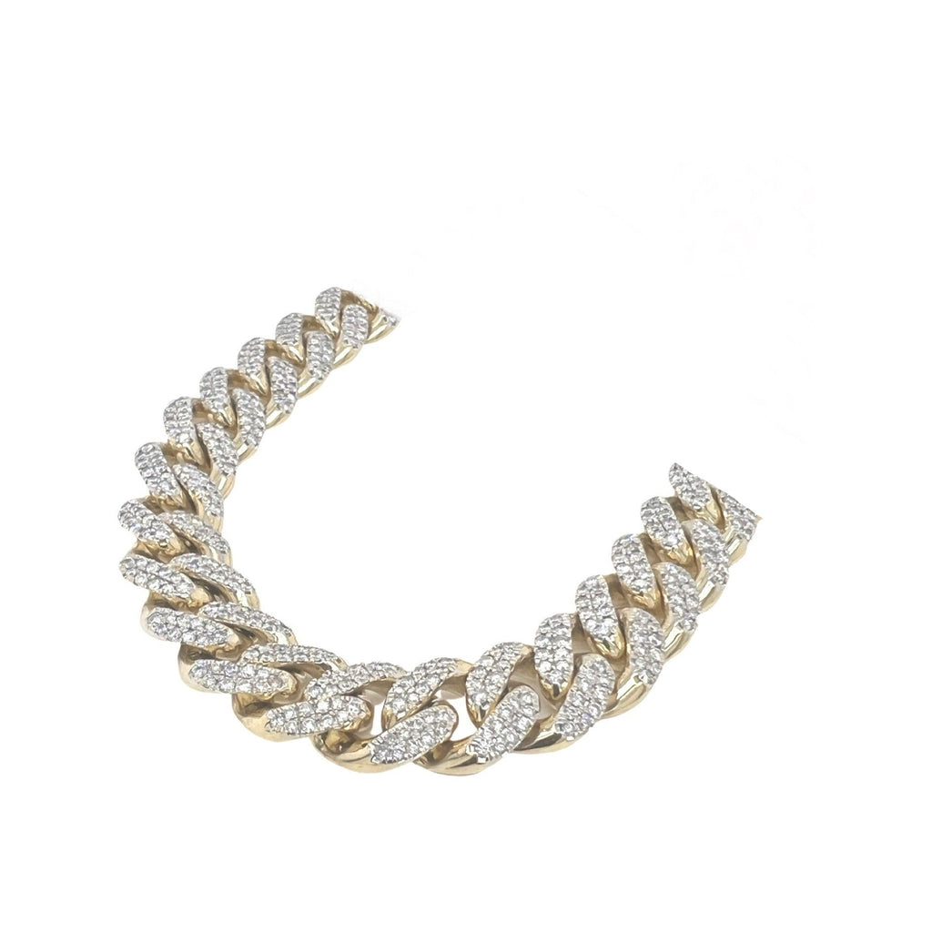 10K Yellow Gold 14.5MM Miami Cuban Pave Diamond Chain 24.25 CT - 24"
