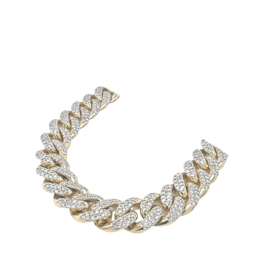 10K Yellow Gold 14.5MM Miami Cuban Pave Diamond Chain 24.25 CT - 24