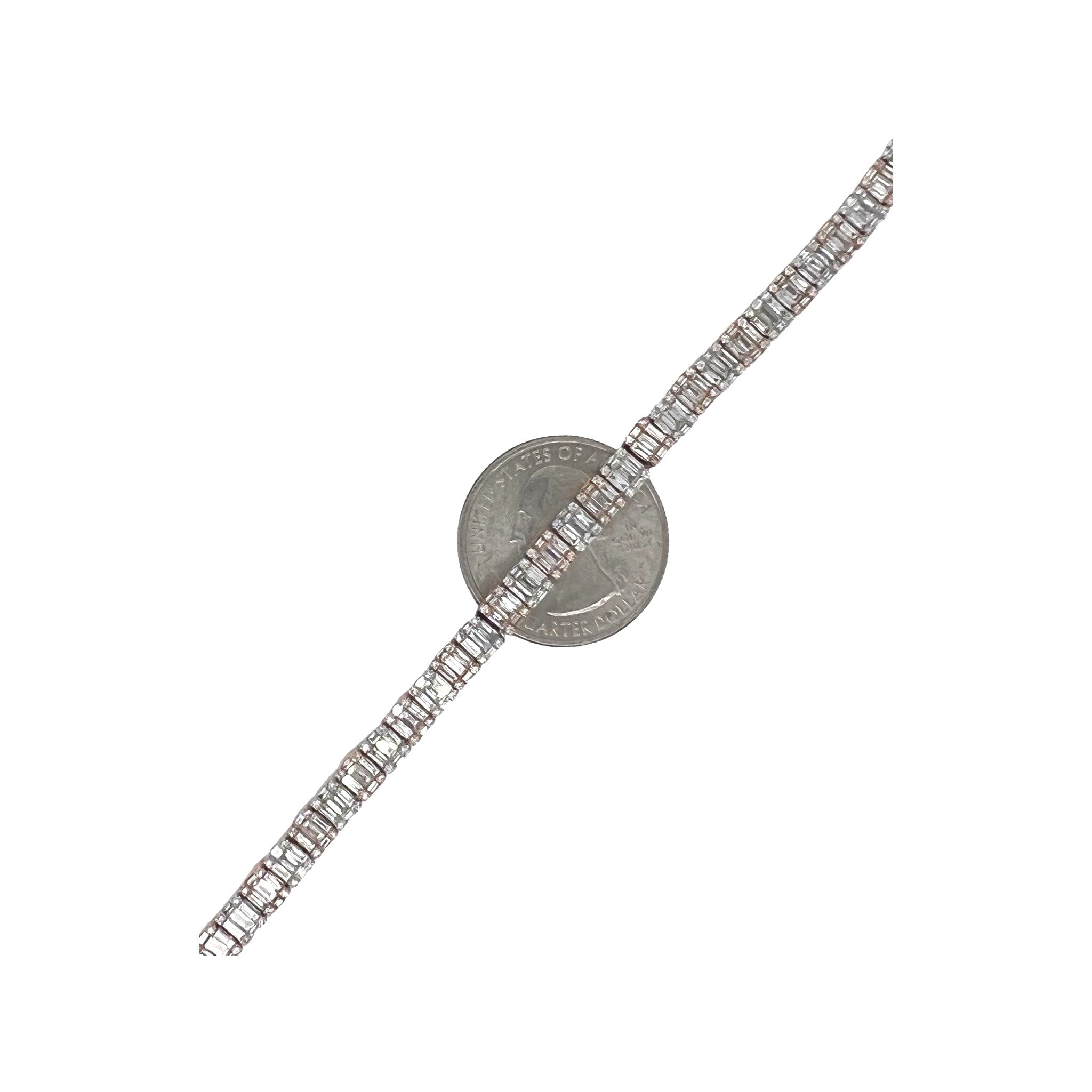 14K Two-Tone Gold 5MM Tennis Baguette Diamond Chain 15.0 CT - 20"