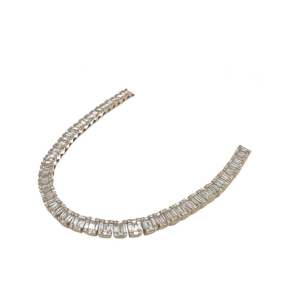 10K Yellow Gold 5MM Tennis Baguette Diamond Chain 15.0 CT - 20"