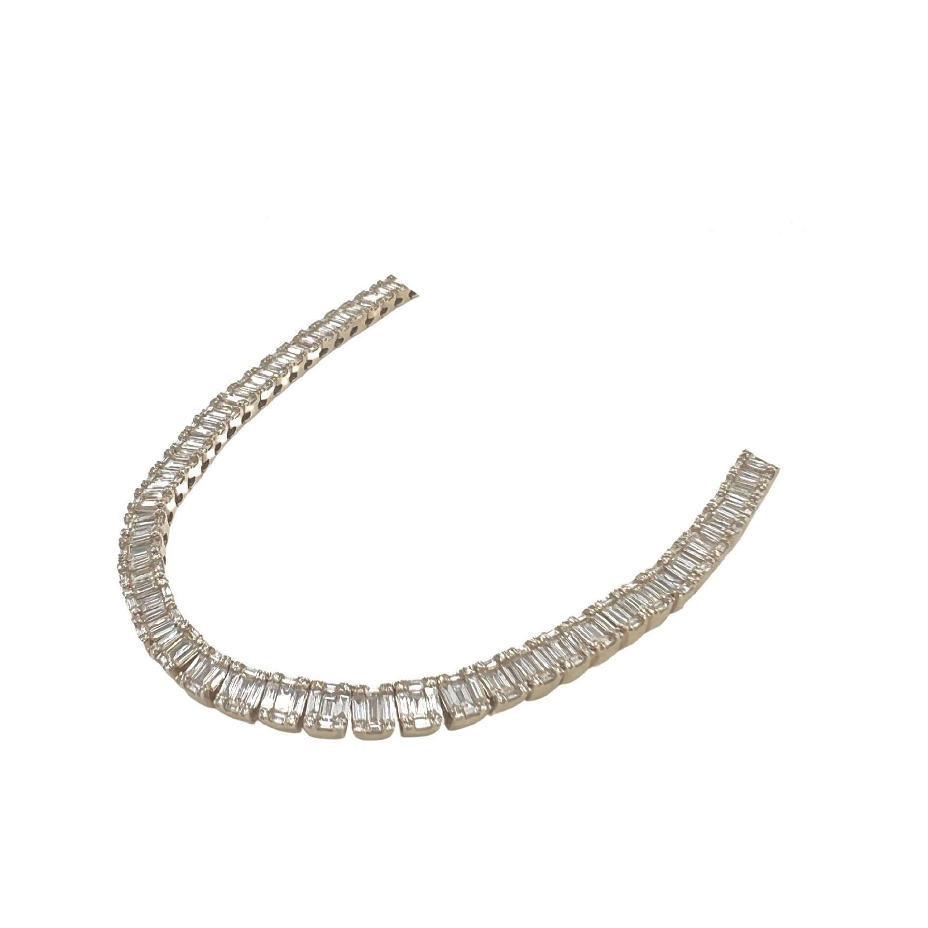 10K Yellow Gold 5MM Tennis Baguette Diamond Chain 15.0 CT - 20"