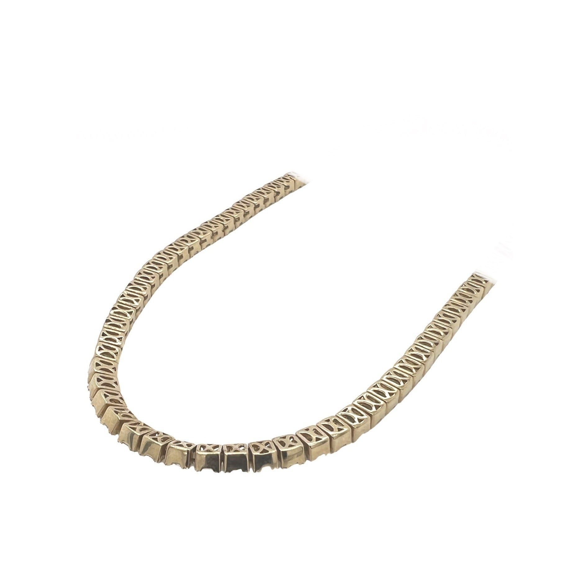 10K Yellow Gold 5MM Tennis Baguette Diamond Chain 15.0 CT - 20"
