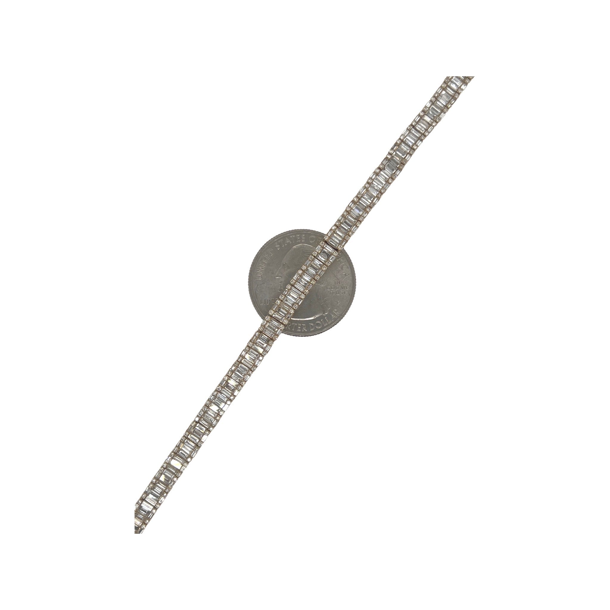 10K Yellow Gold 5MM Tennis Baguette Diamond Chain 15.0 CT - 20"