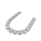 10K White Gold 12MM Tennis Baguette Diamond Chain 32.03 CT - 22"