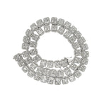 10K White Gold 12MM Tennis Baguette Diamond Chain 32.03 CT - 22"