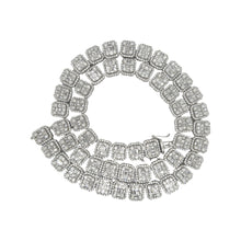 Load image into Gallery viewer, 10K White Gold 12MM Tennis Baguette Diamond Chain 32.03 CT - 22&quot;
