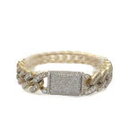 10K Yellow Gold 13.5MM Prong Set Miami Cuban Diamond Bracelet 12.73 CT 8"