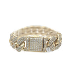 10K Yellow Gold 18MM Miami Cuban Pave Diamond Bracelet 12.71 CT 8"