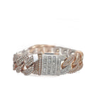 10K Two-Tone Gold 18MM Miami Cuban Baguette Diamond Bracelet 14.36 CT 8"