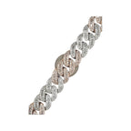 10K Two-Tone Gold 18MM Miami Cuban Baguette Diamond Bracelet 14.36 CT 8"