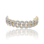10K Yellow Gold 13.5MM Miami Cuban Honeycomb Diamond Bracelet 12.8 CT 8"