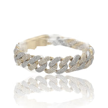 Load image into Gallery viewer, 10K Two-Tone Gold 12.5MM Miami Cuban Honeycomb Diamond Bracelet 12.97 CT 8&quot;
