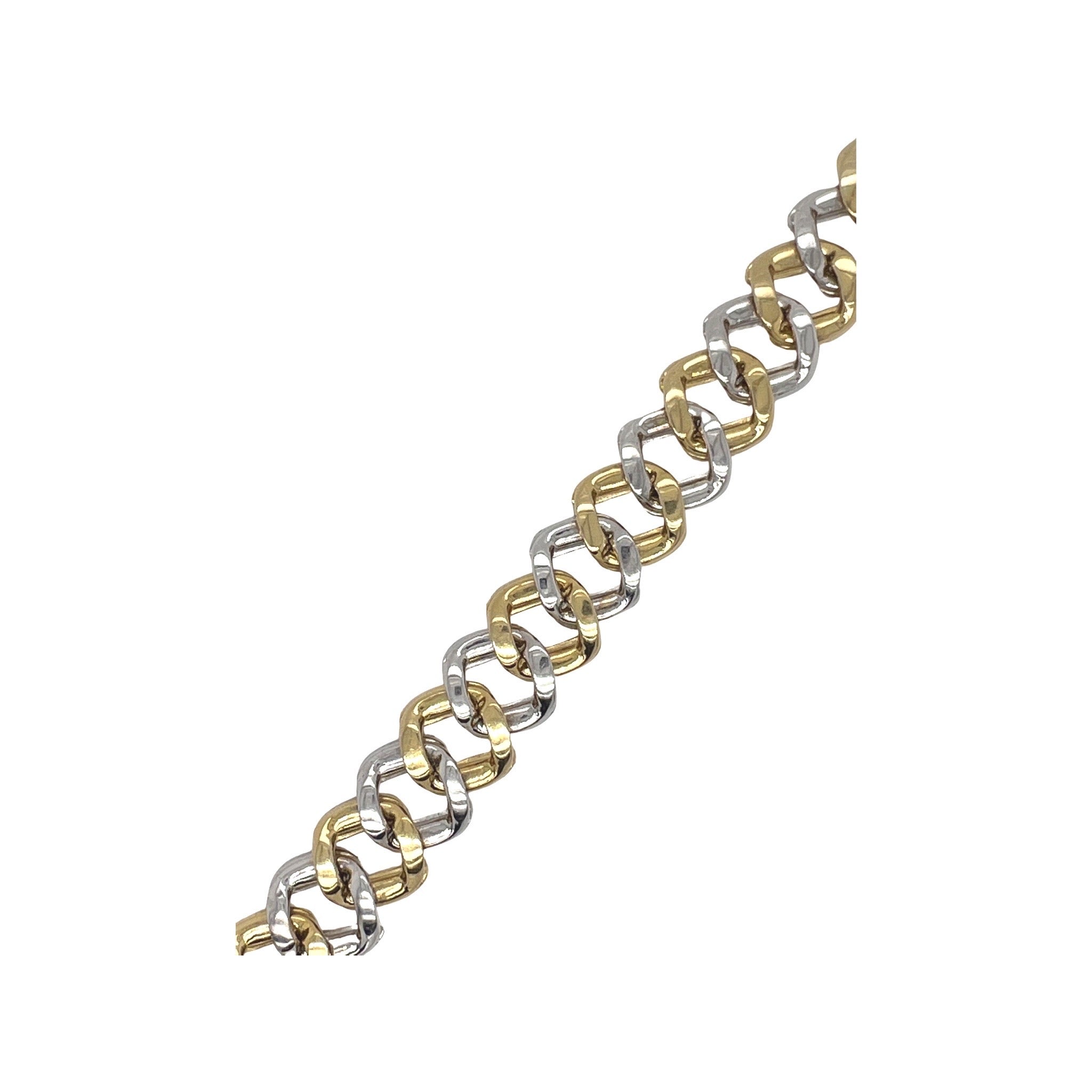 10K Two-Tone Gold 15.5MM Miami Cuban Baguette Diamond Bracelet 11.51 CT 8.5"