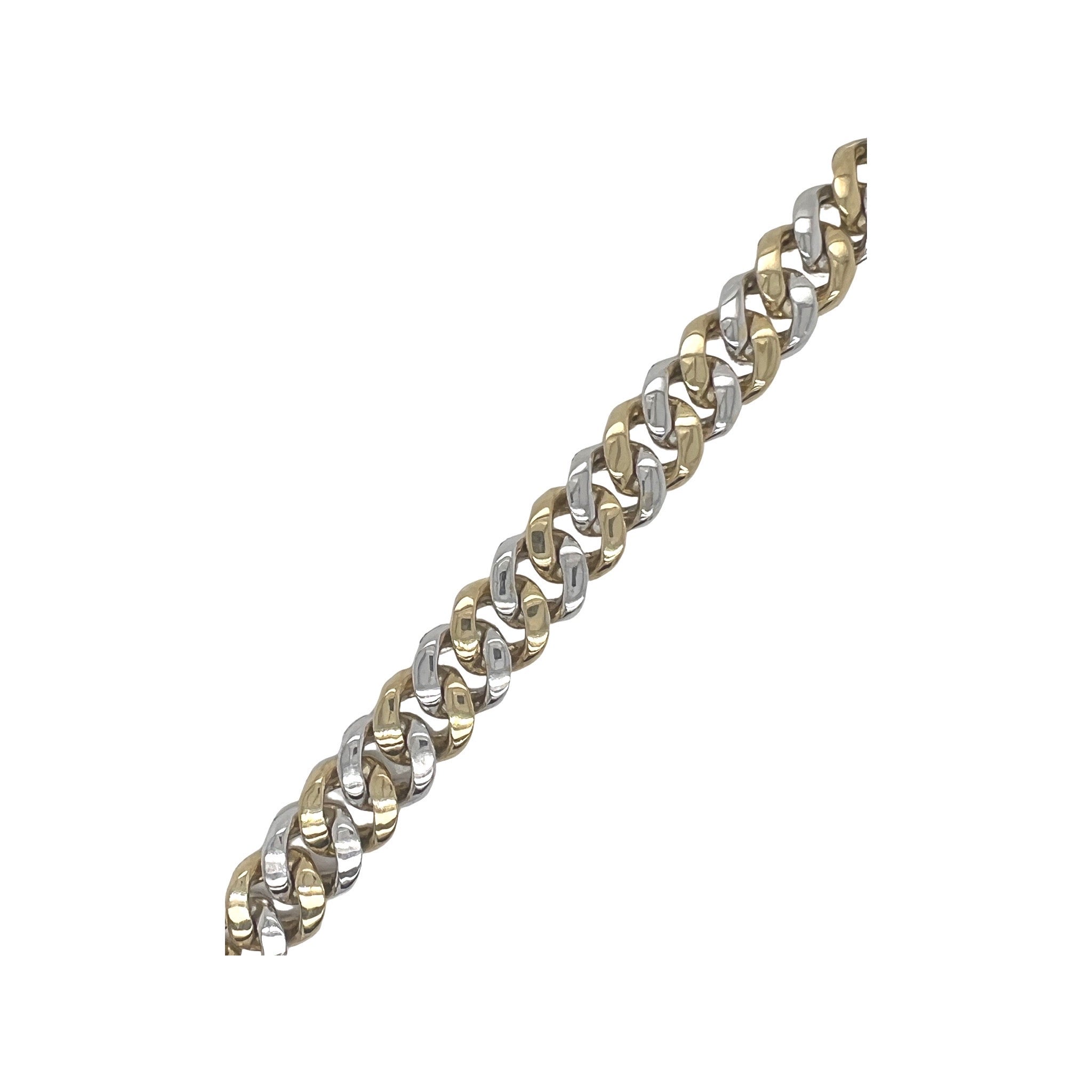 10K Two-Tone Gold 12.5MM Miami Cuban Honeycomb Diamond Bracelet 12.97 CT 8"