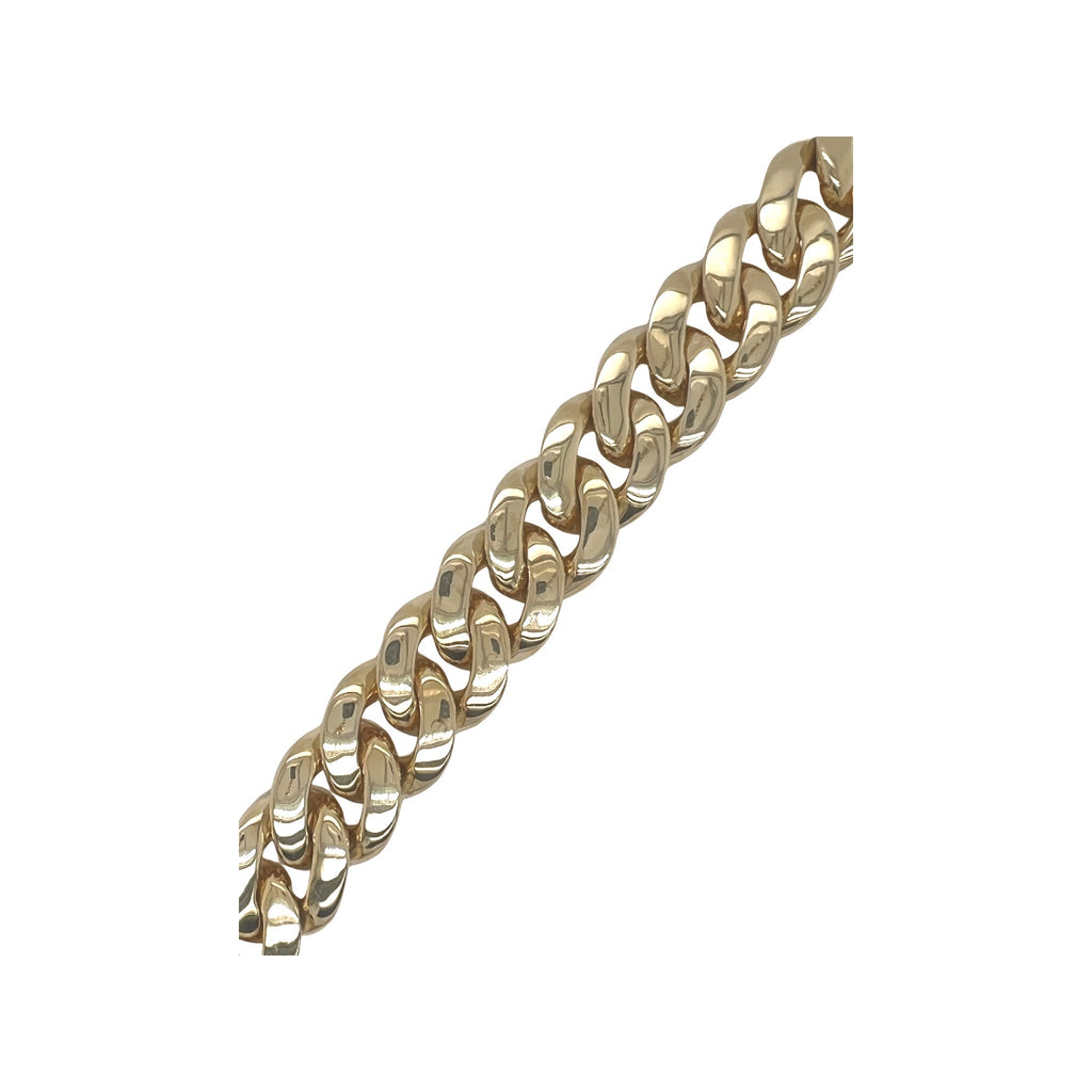 10K Yellow Gold 18MM Miami Cuban Pave Diamond Bracelet 12.71 CT 8"