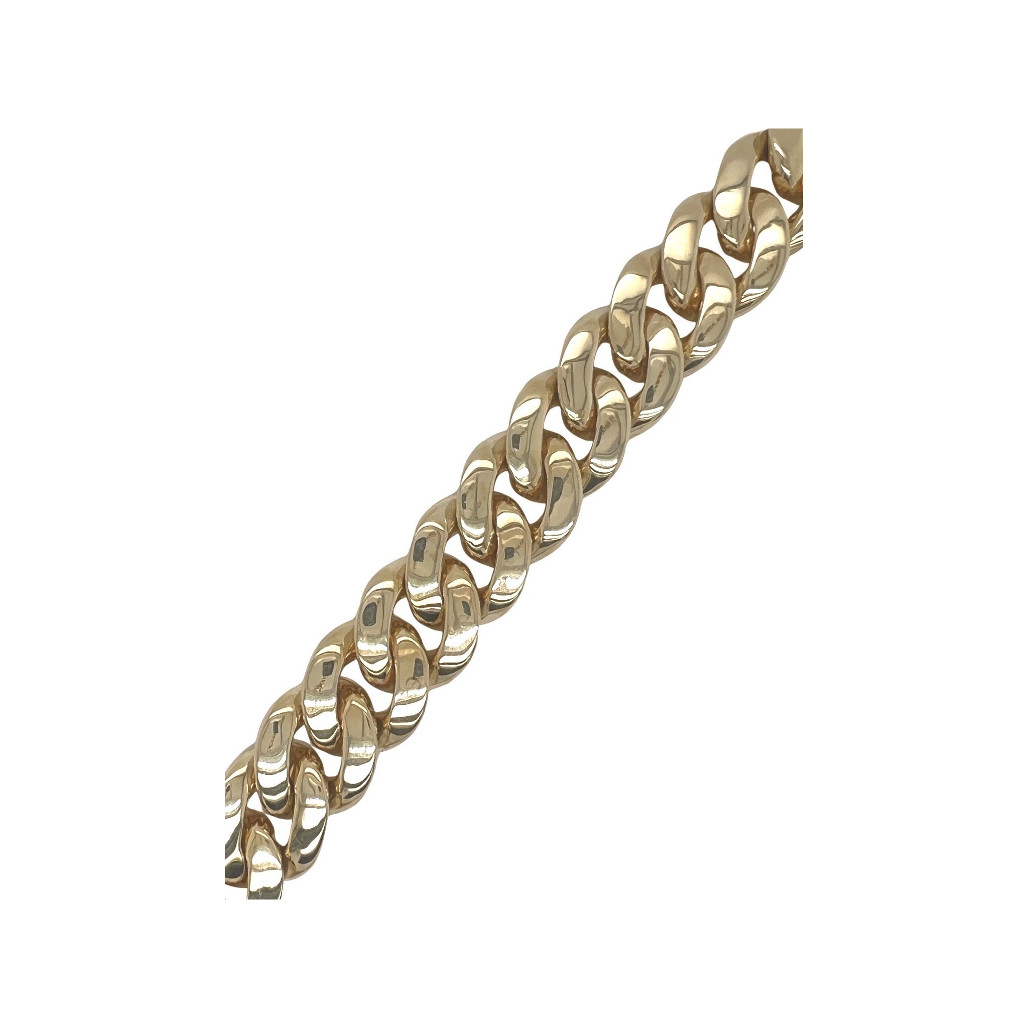 10K Yellow Gold 18MM Miami Cuban Pave Diamond Bracelet 12.71 CT 8"