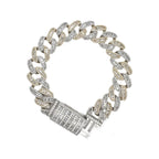 10K Two-Tone Gold 15.5MM Miami Cuban Baguette Diamond Bracelet 11.51 CT 8.5"