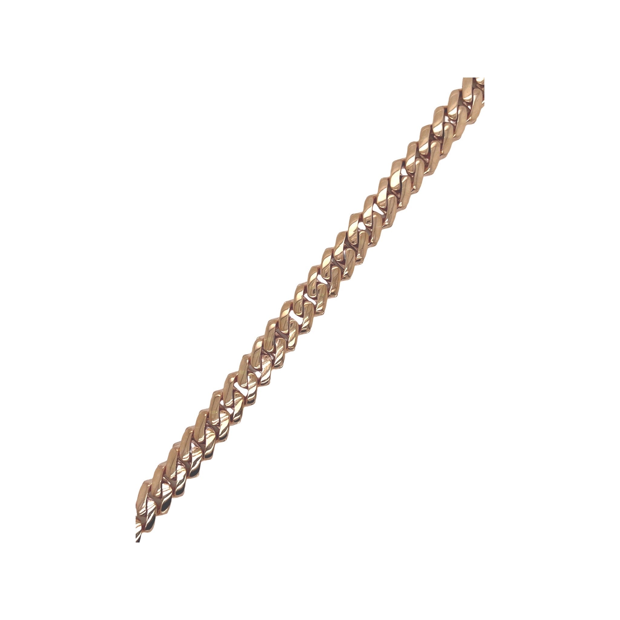 10K Rose Gold 8MM Prong Set Miami Cuban Diamond Bracelet 5.32 CT 8.25"