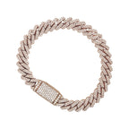 10K Rose Gold 10MM Prong Set Miami Cuban Diamond Bracelet 5.88 CT 8.5"