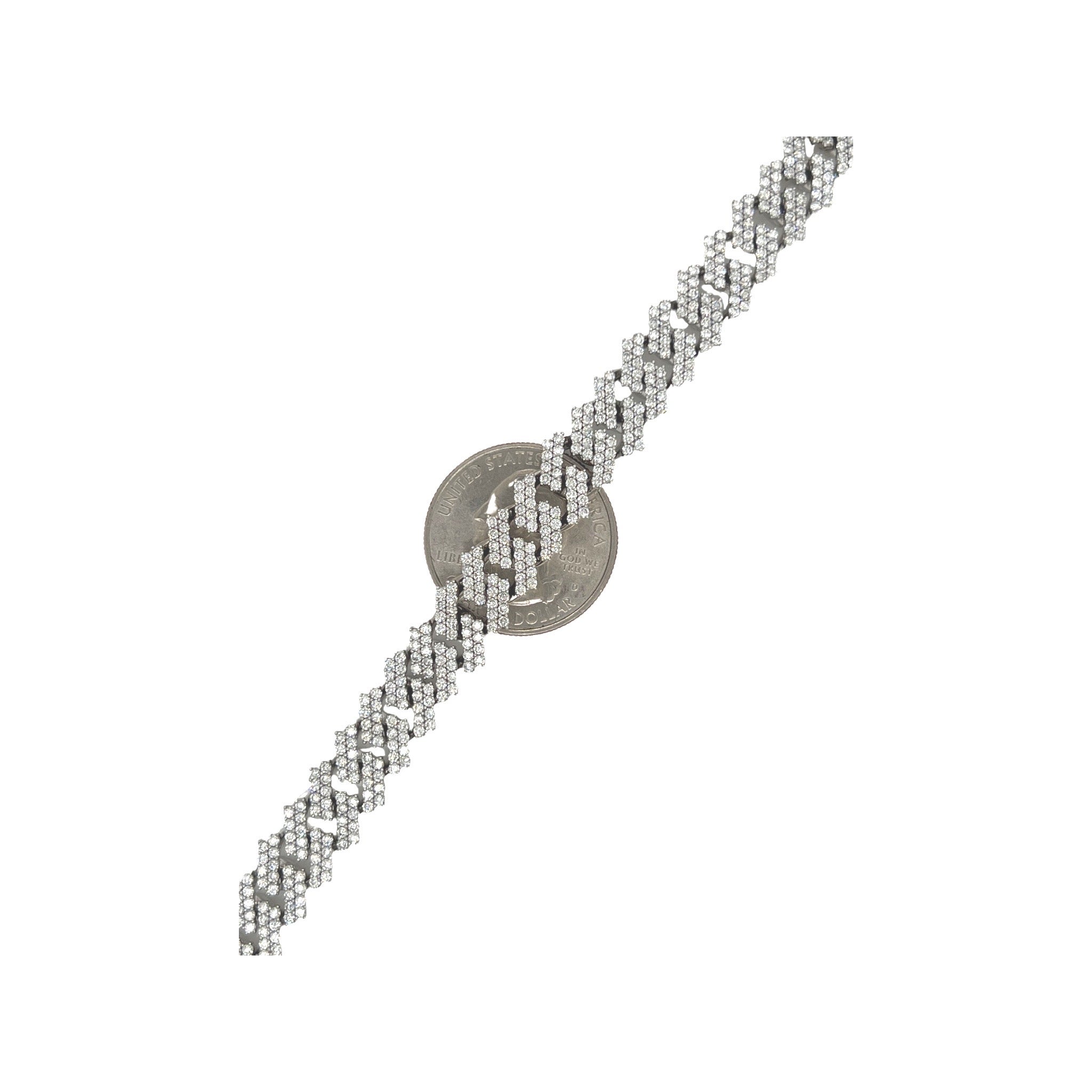 10K White Gold 10MM Prong Set Miami Cuban Diamond Bracelet 9.36 CT 8.5"