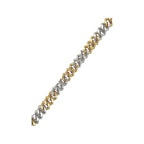 10K Two-Tone Gold 10MM Prong Set Miami Cuban Diamond Bracelet 6.44 CT 8"