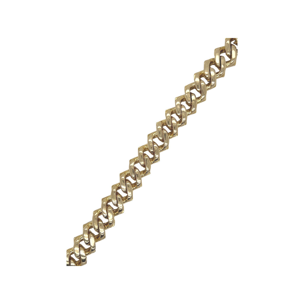 10K Yellow Gold 11.5MM Prong Set Miami Cuban Diamond Bracelet 7.09 CT 8"