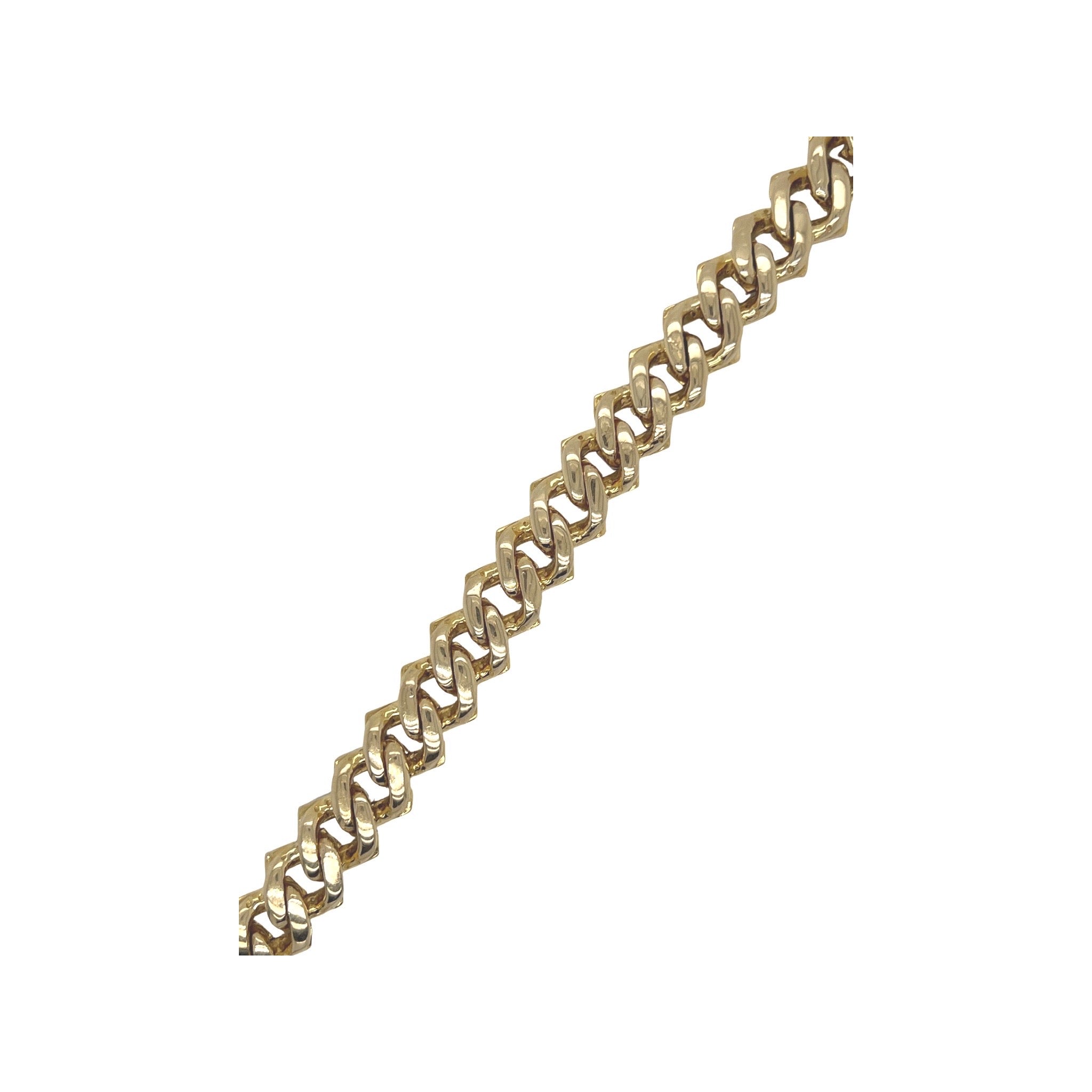 10K Yellow Gold 11.5MM Prong Set Miami Cuban Diamond Bracelet 7.09 CT 8"