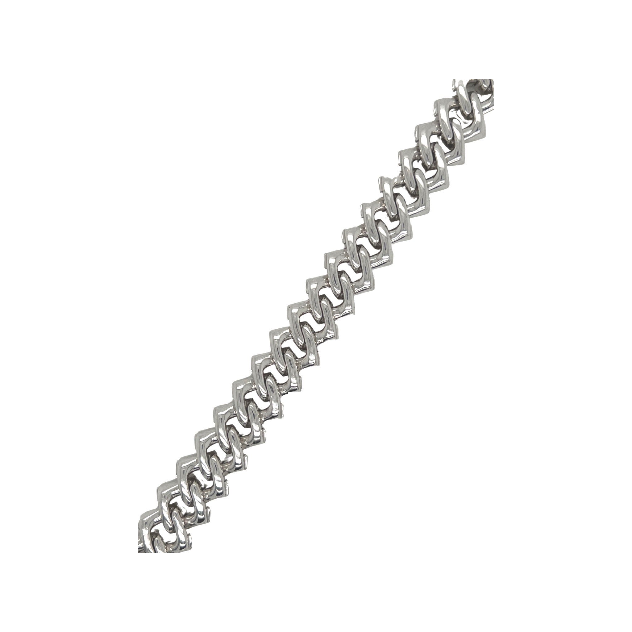 10K White Gold 13.5MM Prong Set Miami Cuban Diamond Bracelet 11.5 CT 8"