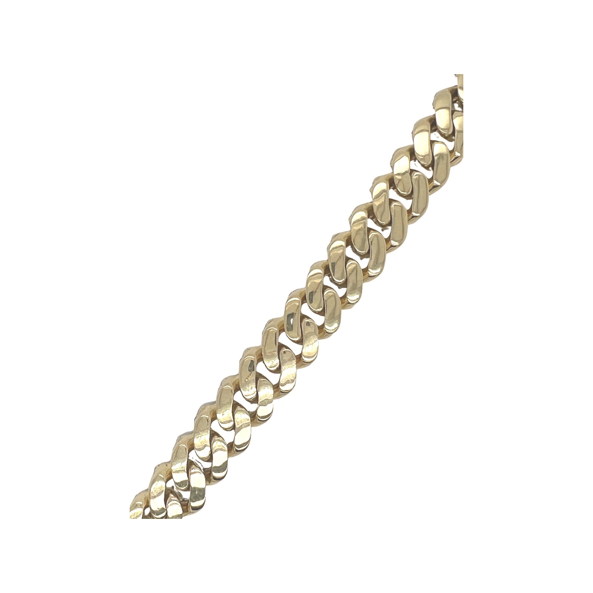 10K Yellow Gold 14MM Prong Set Miami Cuban Diamond Bracelet 15.48 CT 8.5"