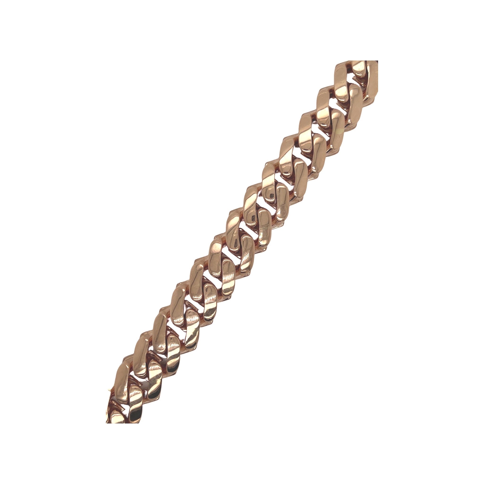 10K Rose Gold 15MM Prong Set Miami Cuban Diamond Bracelet 9.31 CT 8.5"