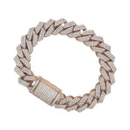 10K Rose Gold 15MM Prong Set Miami Cuban Diamond Bracelet 9.31 CT 8.5"