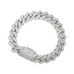 10K White Gold 15MM Prong Set VS Miami Cuban Diamond Bracelet 9.69 CT 8.5"