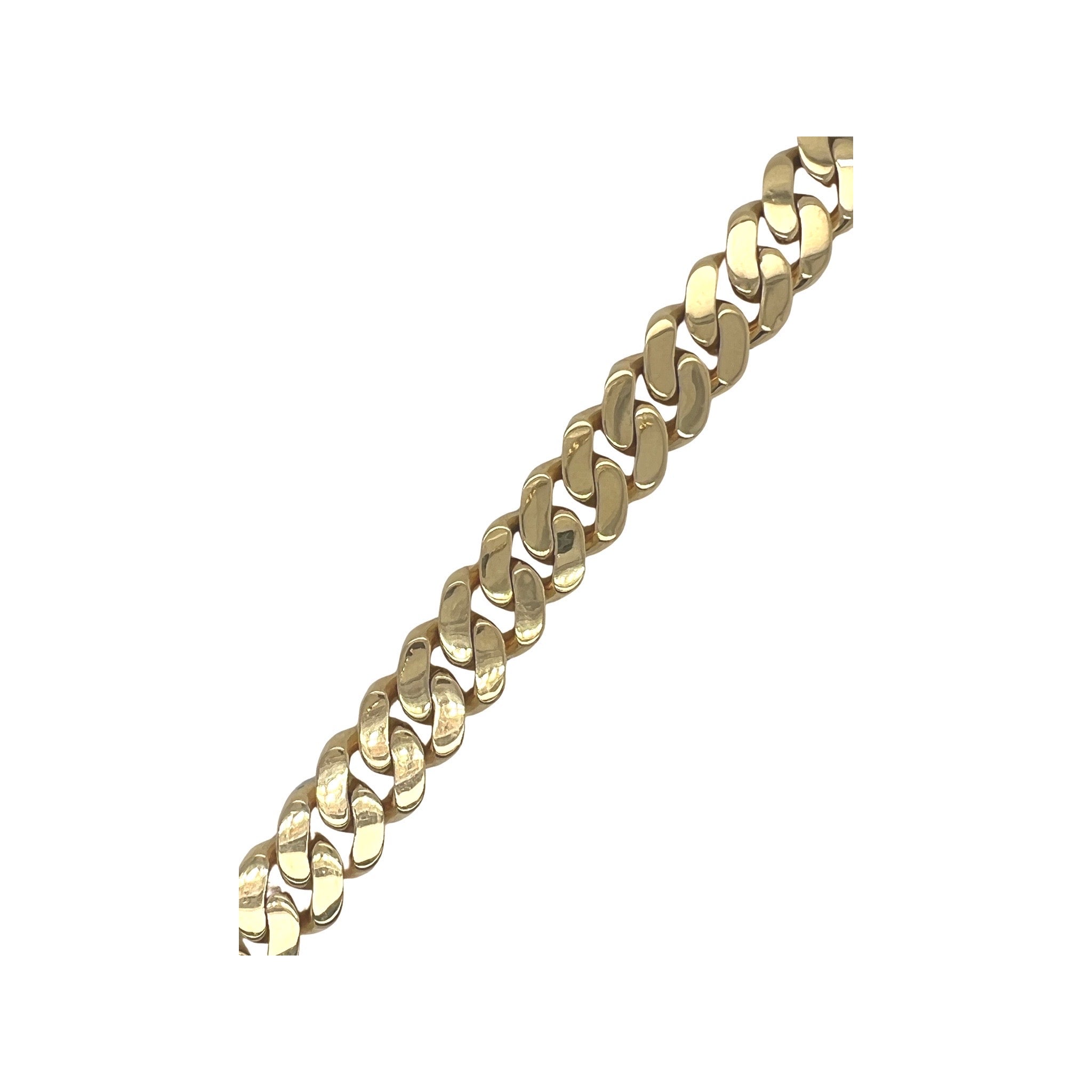 10K Yellow Gold 14MM Miami Cuban Pave Diamond Bracelet 12.07 CT 9"