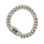 10K Yellow Gold 12MM Miami Cuban Pave Diamond Bracelet 7.97 CT 9"