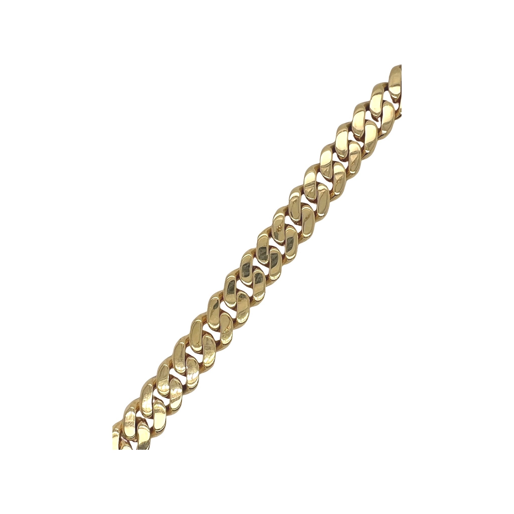 10K Yellow Gold 12MM Miami Cuban Pave Diamond Bracelet 7.97 CT 9"