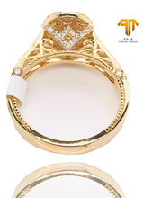 Load image into Gallery viewer, 14 KT Yellow Gold Diamond Halo Round  Ring.
